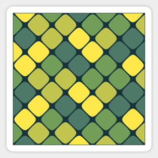 Diagonal Squircle Pattern (Green Yellow) Magnet